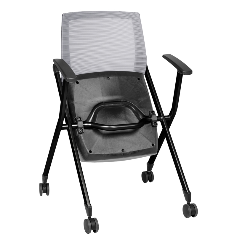 Regency Pulse High Back with Padded Fabric Seat Nesting Chair (12 pack)- Grey