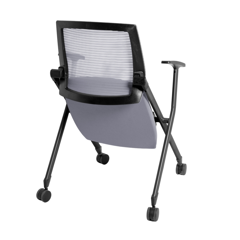 Regency Pulse High Back with Padded Fabric Seat Nesting Chair (12 pack)- Grey