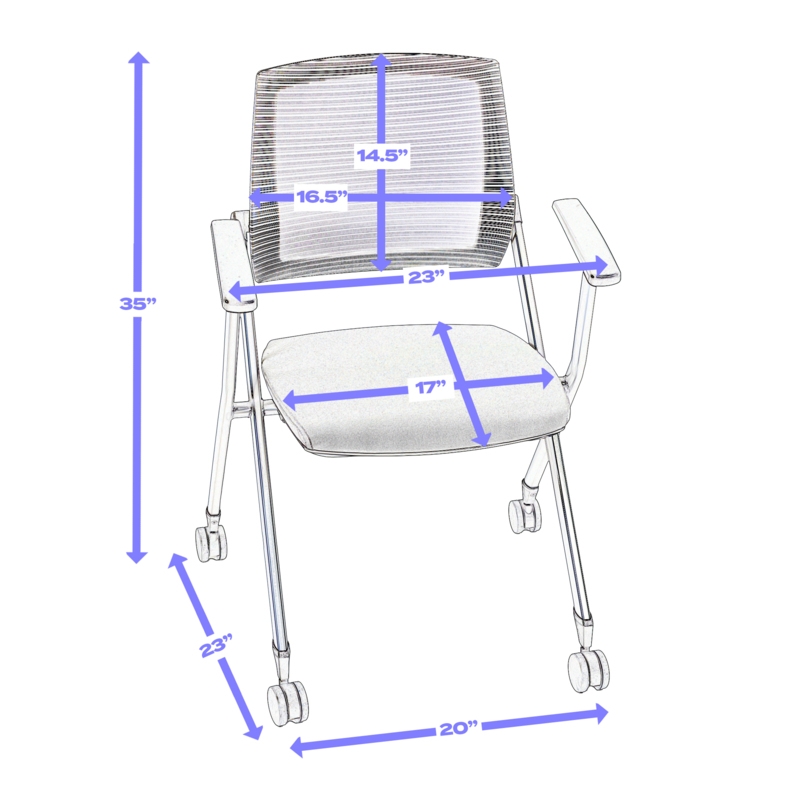 Regency Pulse High Back with Padded Fabric Seat Nesting Chair (12 pack)- Grey