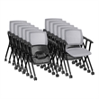 Regency Pulse High Back with Padded Fabric Seat Nesting Chair (12 pack)- Grey