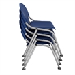 Regency Rico Classroom Training Stack Chair Armless - Navy Blue - 4 Pack