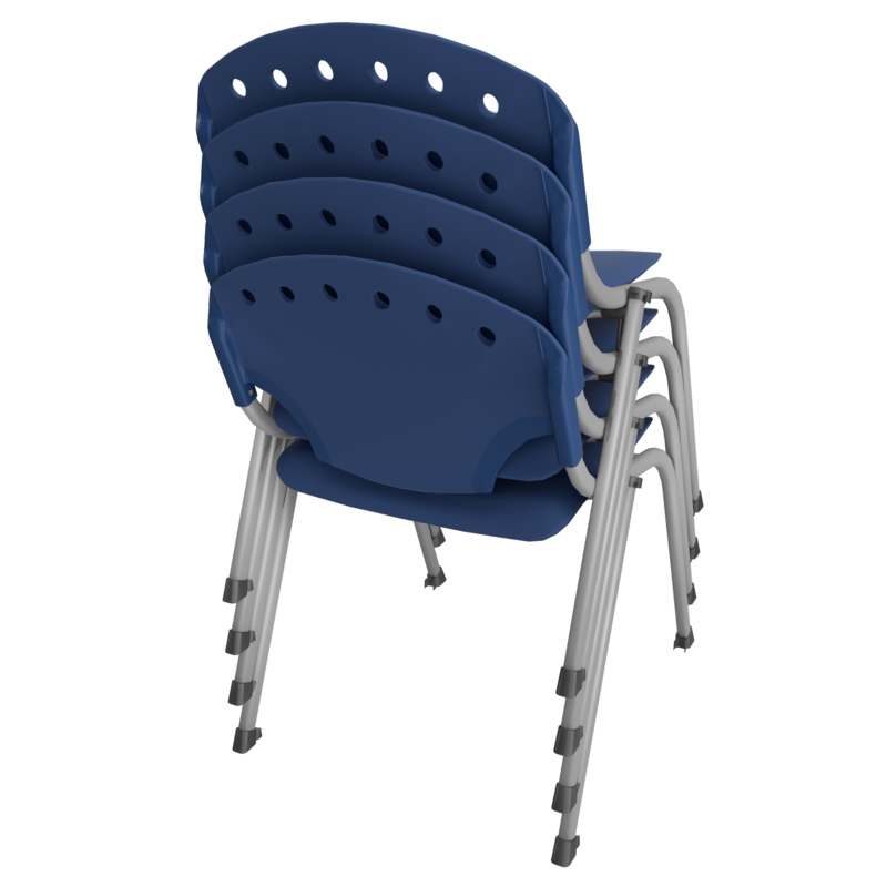 Regency Rico Classroom Training Stack Chair Armless - Navy Blue - 4 Pack