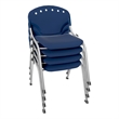 Regency Rico Classroom Training Stack Chair Armless - Navy Blue - 4 Pack