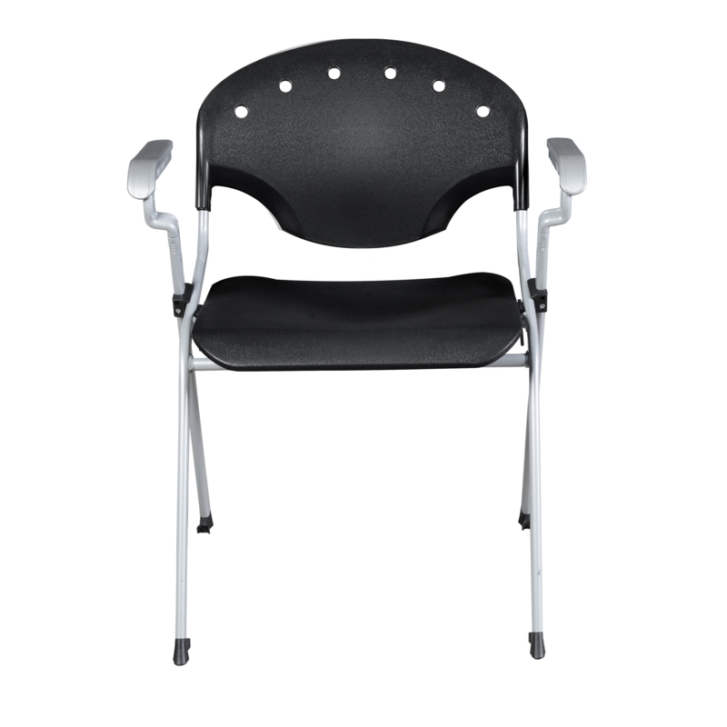 Regency Rico Classroom Training Stack Chair with Arms - Black - 4 Pack