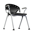 Regency Rico Classroom Training Stack Chair with Arms - Black - 4 Pack