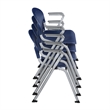 Regency Rico Classroom Training Stack Chair with Arms - Navy Blue - 4 Pack