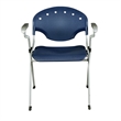 Regency Rico Classroom Training Stack Chair with Arms - Navy Blue - 4 Pack