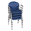 Regency Rico Classroom Training Stack Chair with Arms - Navy Blue - 4 Pack