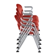 Regency Rico Classroom Training Stack Chair with Arms - Red - 4 Pack
