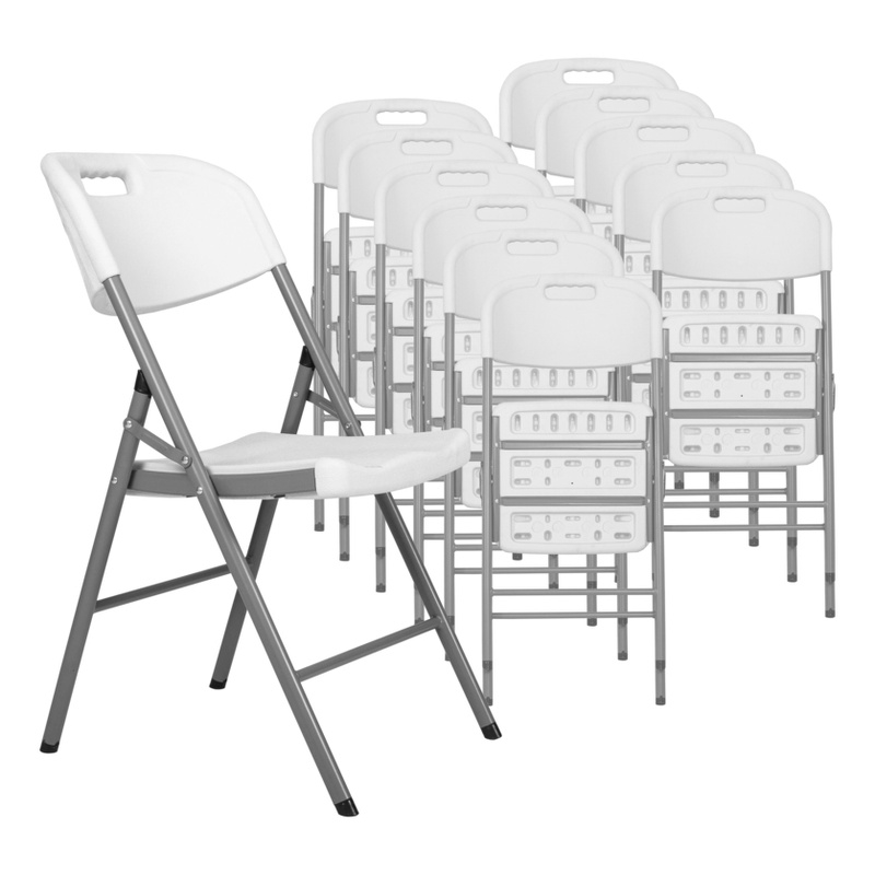 Regency Trestle Series Rectangular Blow Folding Chair - 12 Pack