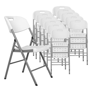 Regency Trestle Series Rectangular Blow Folding Chair - 12 Pack