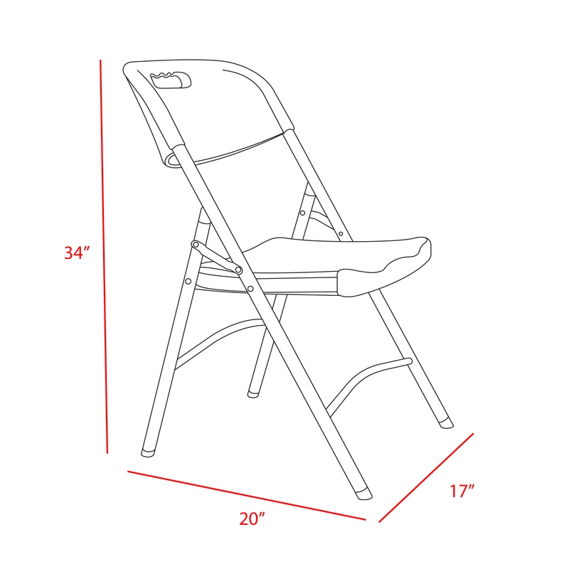 Regency Trestle Series Rectangular Blow Folding Chair - 4 Pack