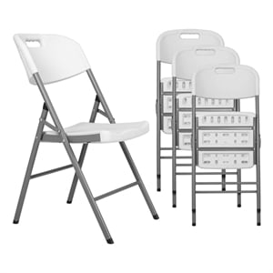 Regency Trestle Series Rectangular Blow Folding Chair - 4 Pack