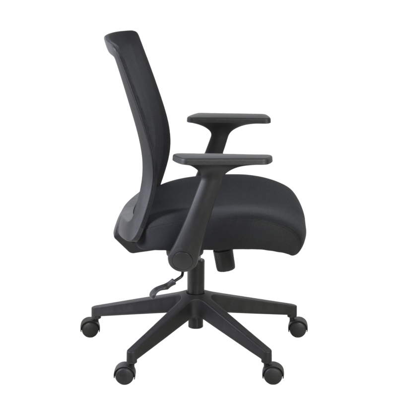Regency Squire Ergonomic Task Mesh Office Swivel Chair with Flip Up Arms - Black