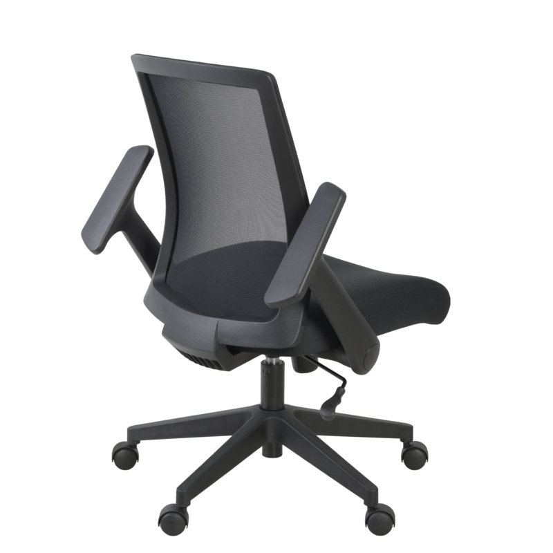 Regency Squire Ergonomic Task Mesh Office Swivel Chair with Flip Up Arms - Black
