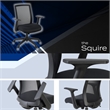 Regency Squire Ergonomic Task Mesh Office Swivel Chair with Flip Up Arms - Black
