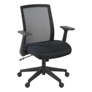 Regency Squire Ergonomic Task Mesh Office Swivel Chair with Flip Up Arms - Black