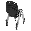 Regency Rico Classroom Training Mobile Stack Chair Armless - Black (4 Pack)