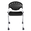 Regency Rico Classroom Training Mobile Stack Chair Armless - Black (4 Pack)