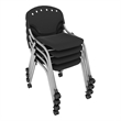 Regency Rico Classroom Training Mobile Stack Chair Armless - Black (4 Pack)