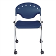 Regency Rico Classroom Training Mobile Stack Chair Armless - Navy Blue (4 Pack)