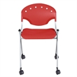 Regency Rico Classroom Training Mobile Stack Chair Armless - Red (4 Pack)