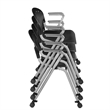 Regency Rico Classroom Training Mobile Stack Chair with Arms - Black  (4 Pack)