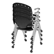Regency Rico Classroom Training Mobile Stack Chair with Arms - Black  (4 Pack)