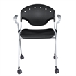 Regency Rico Classroom Training Mobile Stack Chair with Arms - Black  (4 Pack)