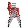 Regency Rico Classroom Training Mobile Stack Chair with Arms - Red  (4 Pack)