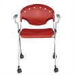 Regency Rico Classroom Training Mobile Stack Chair with Arms - Red  (4 Pack)