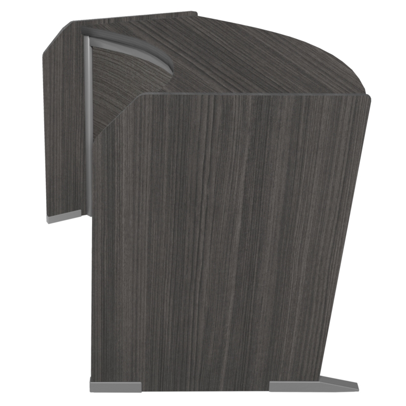 Marque Curved ADA Compliant Reception Station Standalone or Add-On- Grey