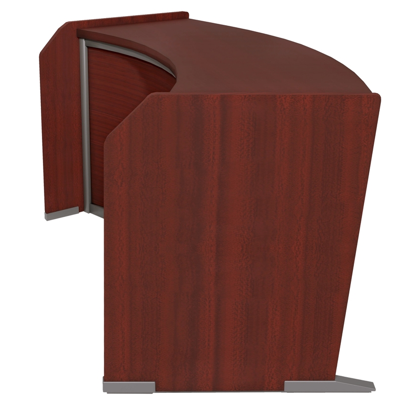 Marque Curved ADA Compliant Reception Station Standalone or Add-On- Mahogany