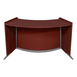 Marque Curved ADA Compliant Reception Station Standalone or Add-On- Mahogany