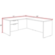 Regency Legacy 71 x 59 in. L Desk with Single Pedestal Drawer Unit- Neo Walnut