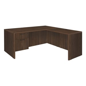 Regency Legacy 71 x 59 in. L Desk with Single Pedestal Drawer Unit- Neo Walnut