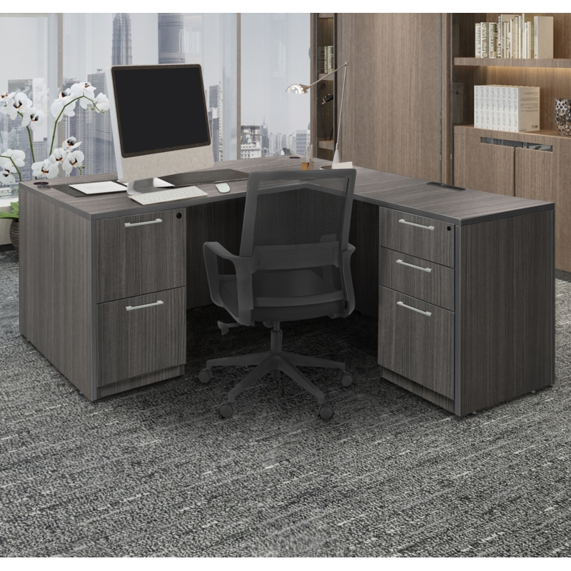 Regency Legacy 60 x 65 in. Executive L Desk Shell- Ash Grey