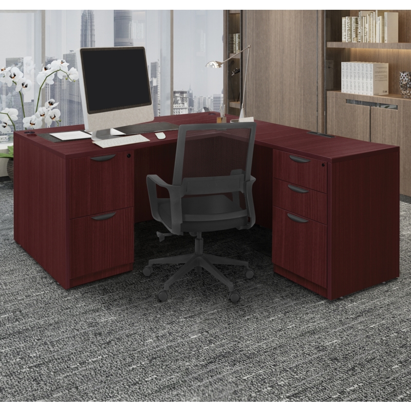 Regency Legacy 60 x 65 in. Executive L Desk Shell- Mahogany