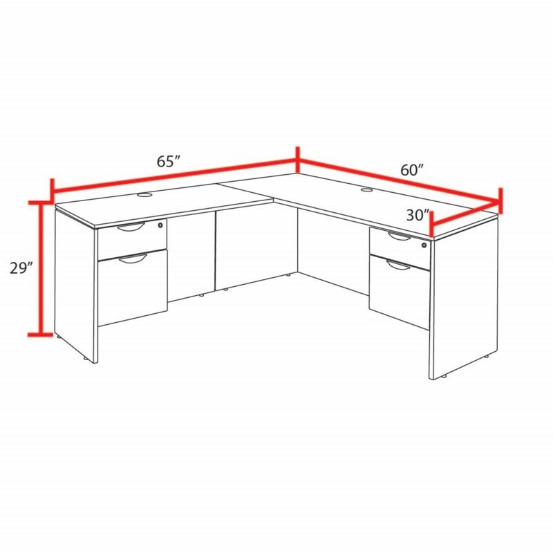 Regency Legacy 60 x 65 in. Executive L Desk Shell- Neo Walnut
