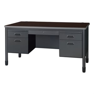 Regency Mesa Steel Teacher's Office Desk with Drawer 60&quotx30&quot - Neo Walnut