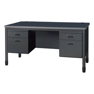 Regency Mesa Steel Double Pedestal Teacher's Office Desk 60&quot x 30&quot - Grey