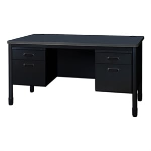 Regency Mesa Steel Teacher's Office Desk 60&quotx30&quot - Grey Top/Black Base