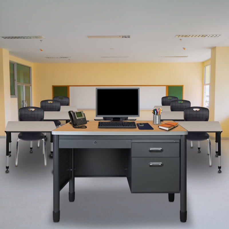 Regency Mesa Steel Teacher's Office Desk with Drawer 48