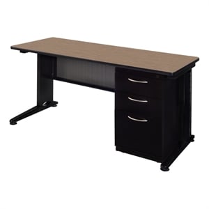 Regency Fusion 72 x 30 Teachers Desk with Single Pedestal Drawer Unit- Noble Oak