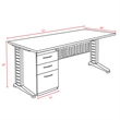 Regency Fusion 72 x 30 Teachers Desk w/ Single Pedestal Drawer Unit- Neo Walnut