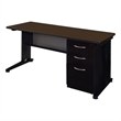 Regency Fusion 72 x 30 Teachers Desk w/ Single Pedestal Drawer Unit- Neo Walnut