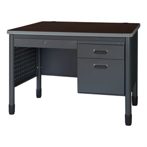 Regency Mesa Steel Teacher's Office Desk with Drawer 48&quot x 30&quot - Neo Walnut