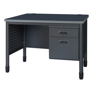 Regency Mesa Steel Single Pedestal Teacher's Office Desk 48&quot x 30&quot - Grey