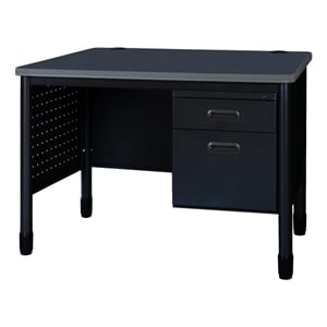 Regency Mesa Steel Teacher's Office Desk 48&quot x 30&quot - Grey Top/Black Base