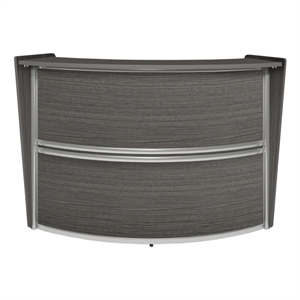 Regency Marque Reception Curved Desk Workstation 72W x 32D&quot - Driftwood Grey